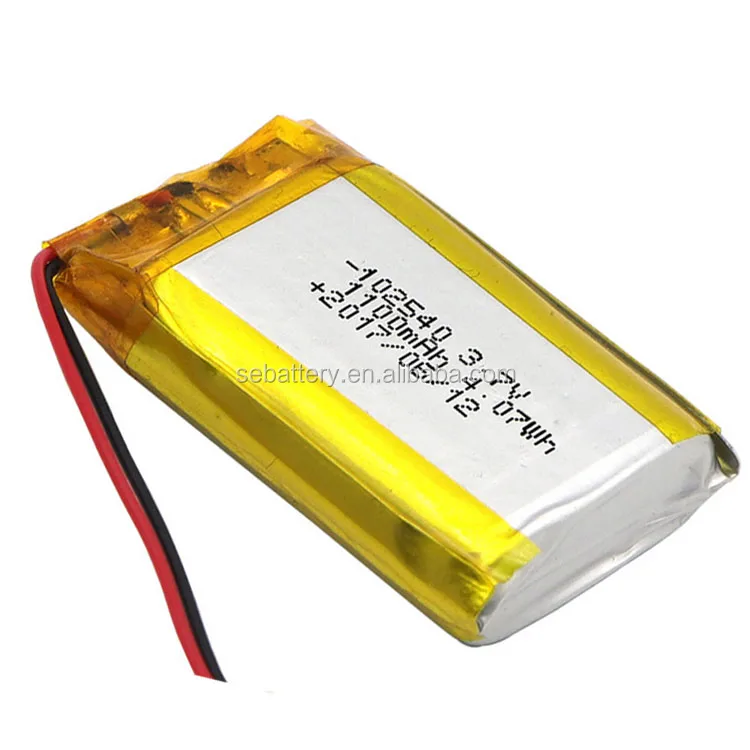 Rechargeable Li-polymer akku LP 102540 1100mAh 3.7 V Lipo Battery 102540 battery 4.07wh 3.7v 1100mah battery