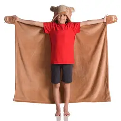 Bear Hooded Blanket for Kids, 3D Toddler Wearable Animal Snuggie Throw