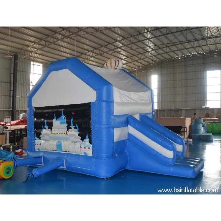 
Cheap Inflatable Bouncy Castle Combo , Big Inflatable Blue Castle for kids 
