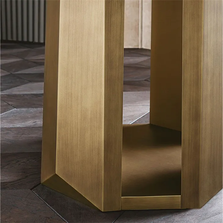 Marble Top Table Stainless Steel Dining Table and Chair