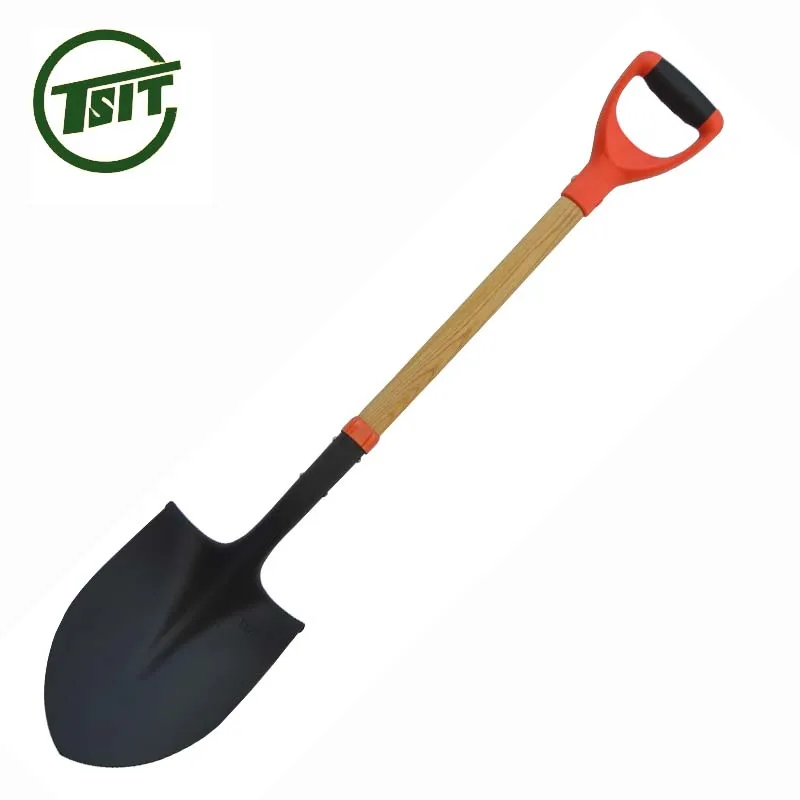 
Hot sell pala all types of pointed round mouth shovel with wooden handle 