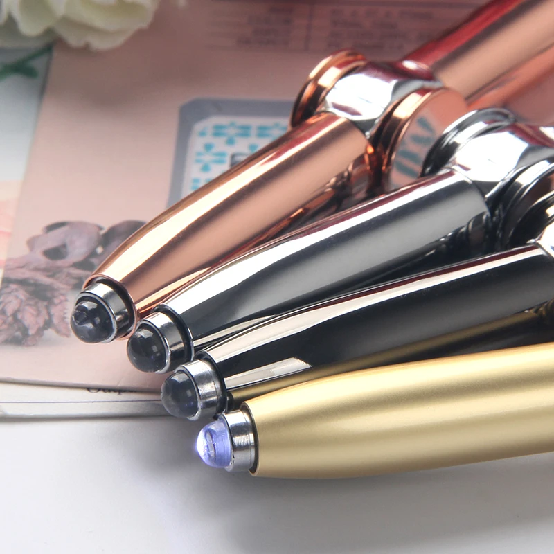 newst design hand spinner pen metal ballpoint pen with light/rotating pens
