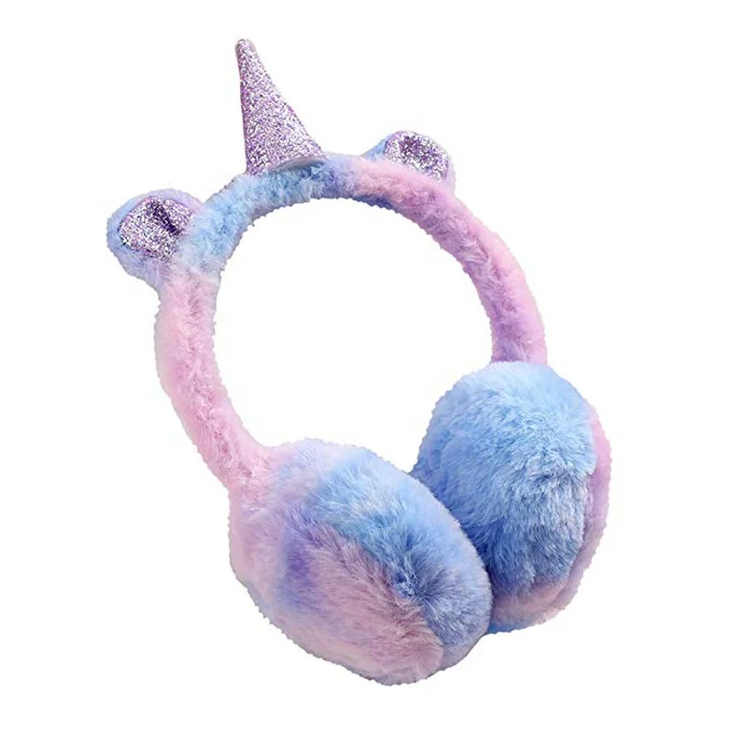 
Winter Autumn Warm Girls Ladies Plush cartoon Unicorn Ear Muff 