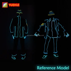 High Quality EL Suits LED/EL Clothes Luminous Costumes Glowing Gloves Shoes Light Clothing Men Dance Clothes For Party Decor