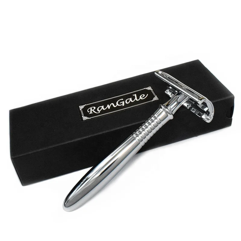 
Double Edge Safety Razor - Wet Shaving Razor for Men & Woman - Classic Barber Shaver + 5 Platinum Blades 