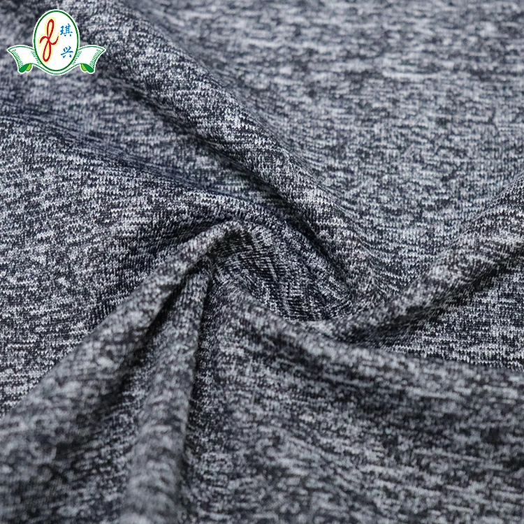 Heather Grey Soft Polyester Elastane Tight Fit 4 Way Stretch Yoga Wear Fabric