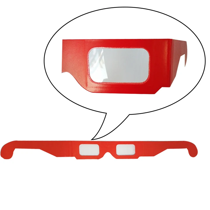 Paper  Anaglyph  Chromadepth Glasses Disposable With Customized Printing