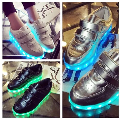 children USB charging Flash colorful luminous shoes LED shoes for boys and girls Night Shop Club