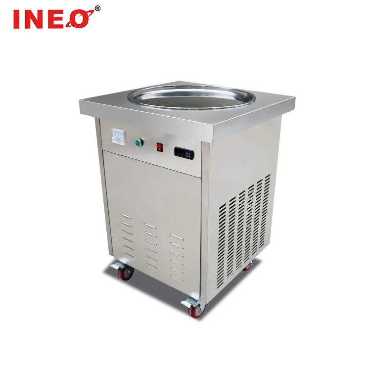 Hot Sale Commercial Price Turkey  Philippine Thailand Single Flat Pan Roll Fry Ice Cream Thai Fried Ice Cream Machine