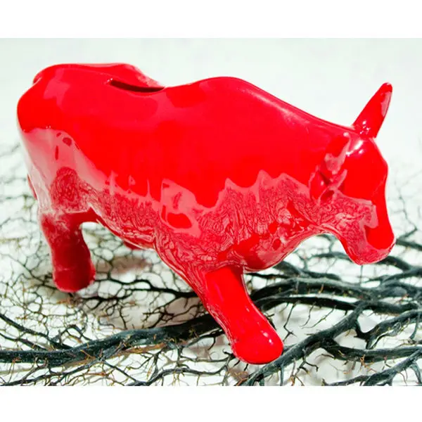 Подарочный декоративный красный керамический ящик для денег