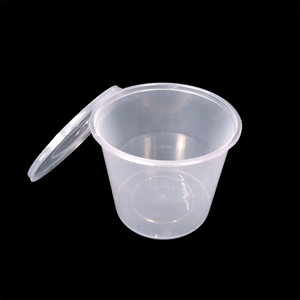 672ml/24 oz round disposable food storage container, plastic container with lid