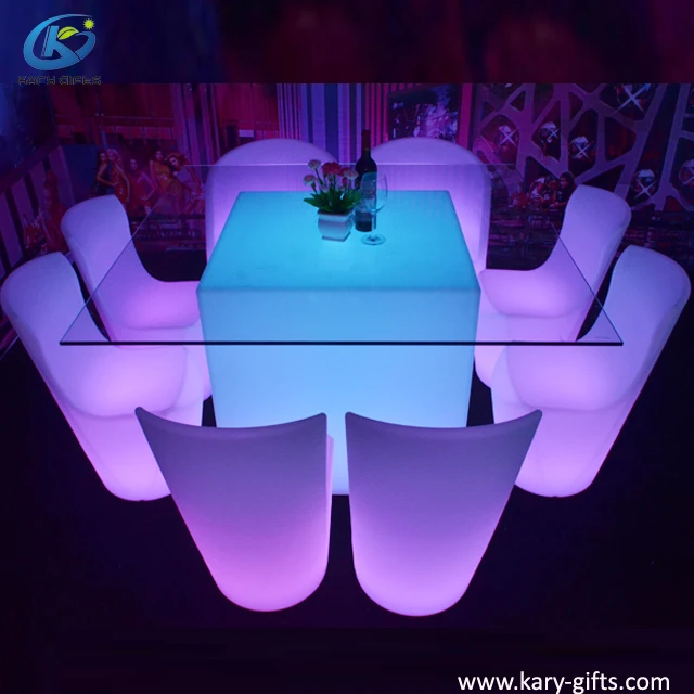 Light up bar tables with lights led dining table