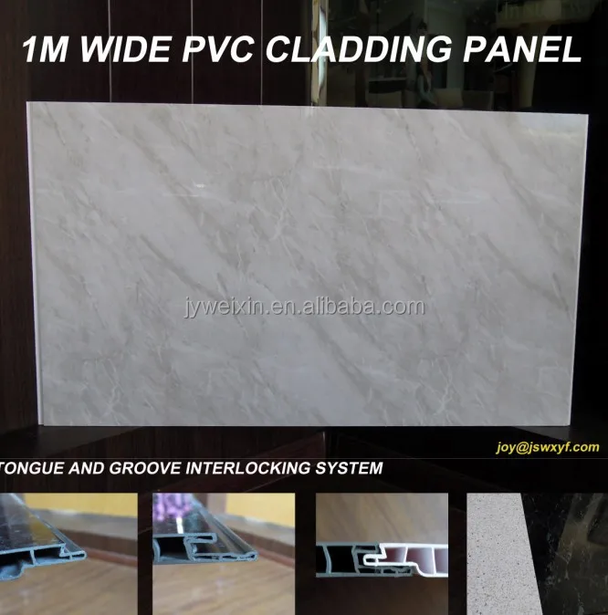 (sample order) 1M wide PVC wall panel with fashion designs in 10mm thickness