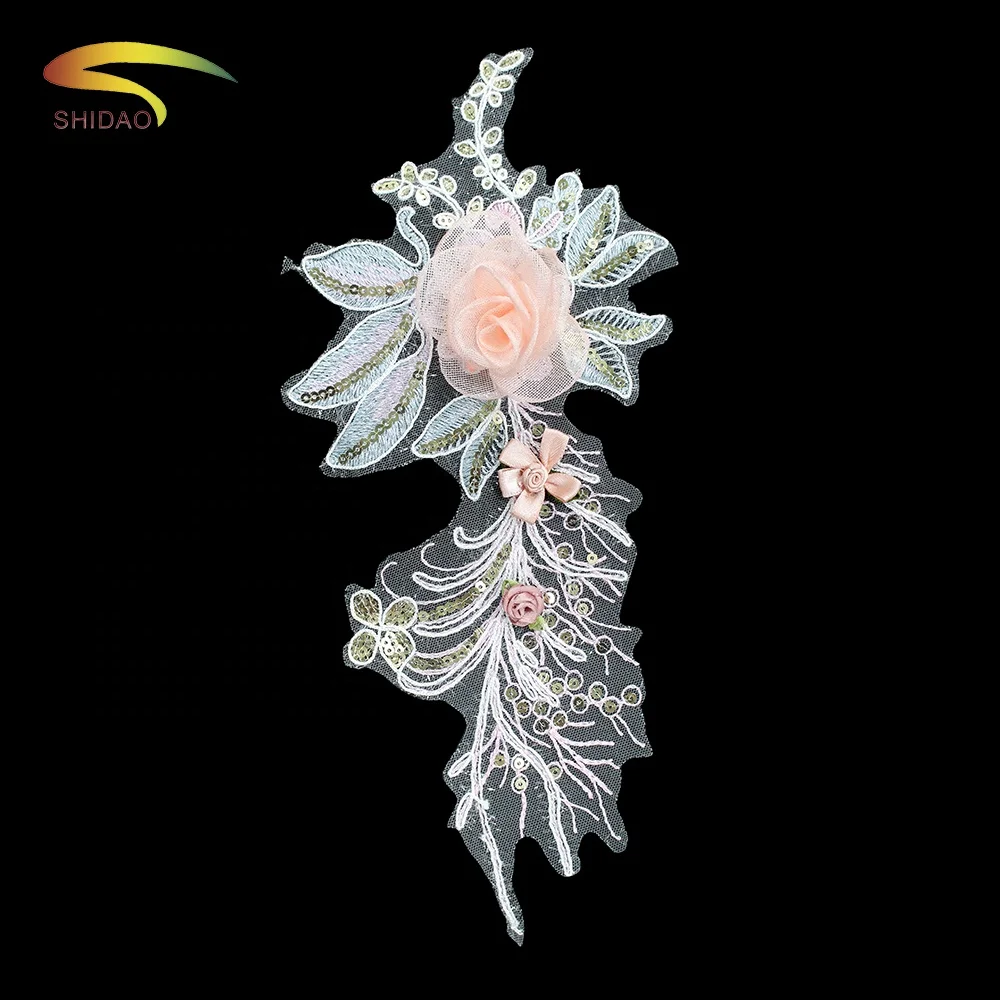 Wholesale 3d flower embroidered swiss voile lace in switzerland fabric beads bridal