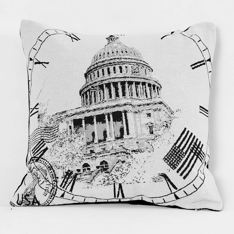 Classic Black and White Photo Design Pillowcase Cheap Price Decorative Pillows Cushion Cover for Bed Sofa Seat
