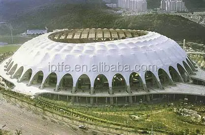 
1250g/sqm PTFE Fabric Membrane Steel Structure Tent High tension ceiling membrane 