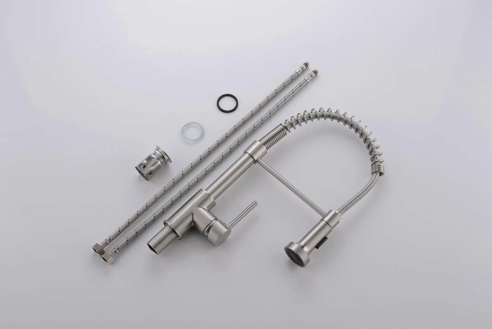 FLG Nickle Brushed Tap Kitchen Griferia Sink Foucet Kitchen Faucet Pull Down CLASSIC Modern Ceramic Wall Mounted Kitchen Faucet