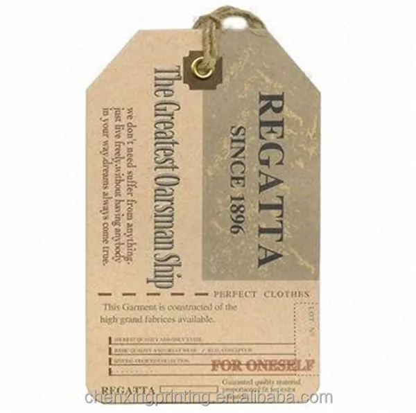 
Old fashioned hang tags paper garment hang tags for clothes 