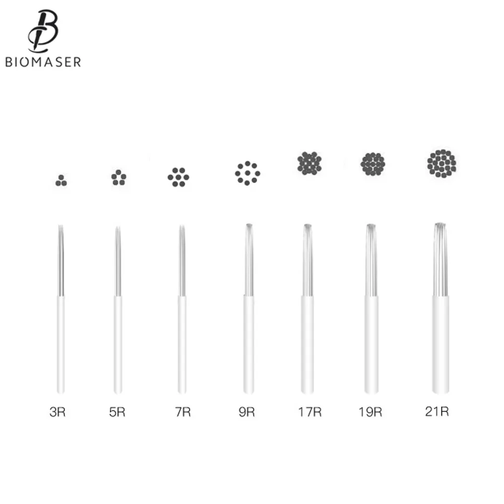 Sterilized Microblading Needles Semi Permanent Makeup Microblading Round Eyebrow Shading Needle Eyebrow Tattoo, Hair Stroke