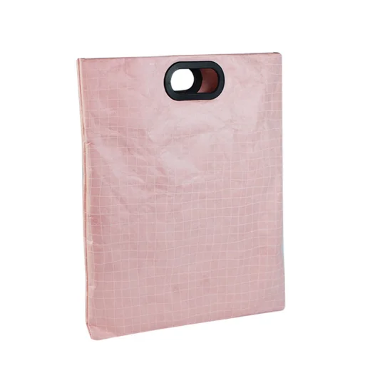 BSCI Certified Factory custom logo foldable pink color tyvek document paper pouch bag with zipper