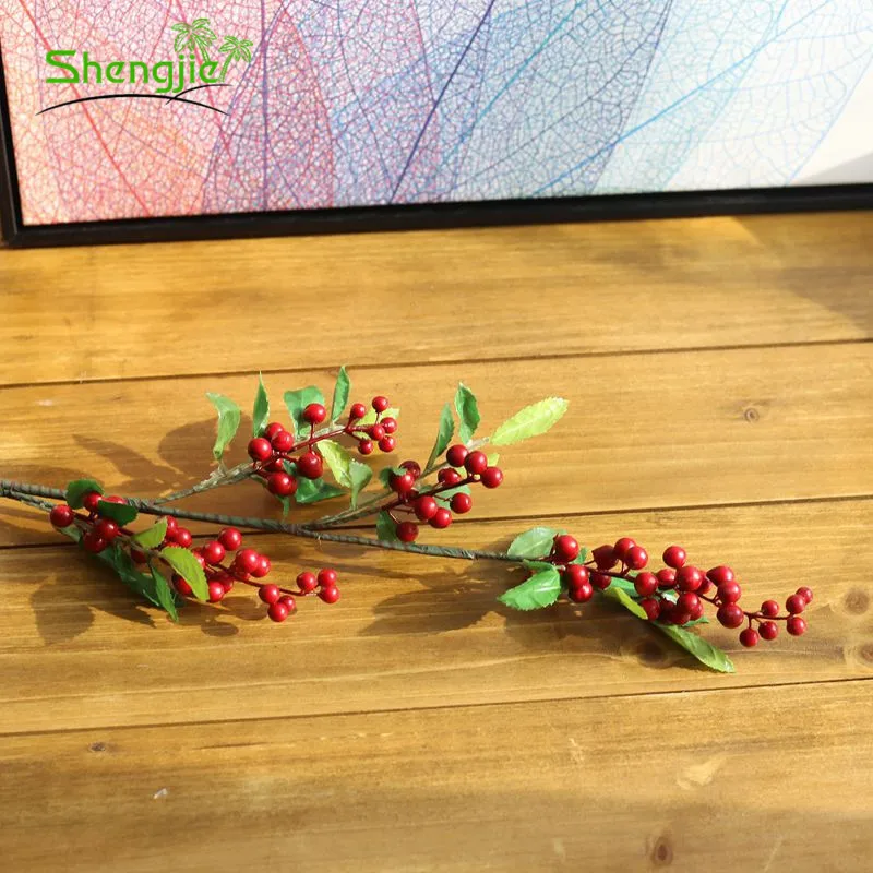 Hot seller artificial berry stems foam christmas fruit branch for holiday