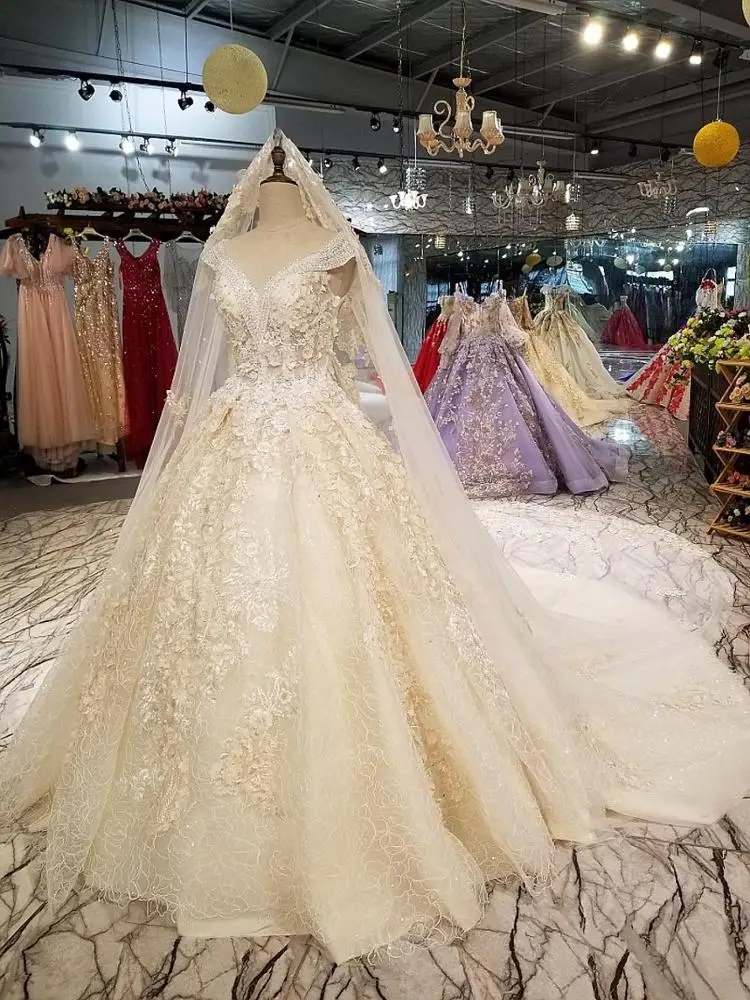 Real Photo Lace Modest Beauty Wedding Dress