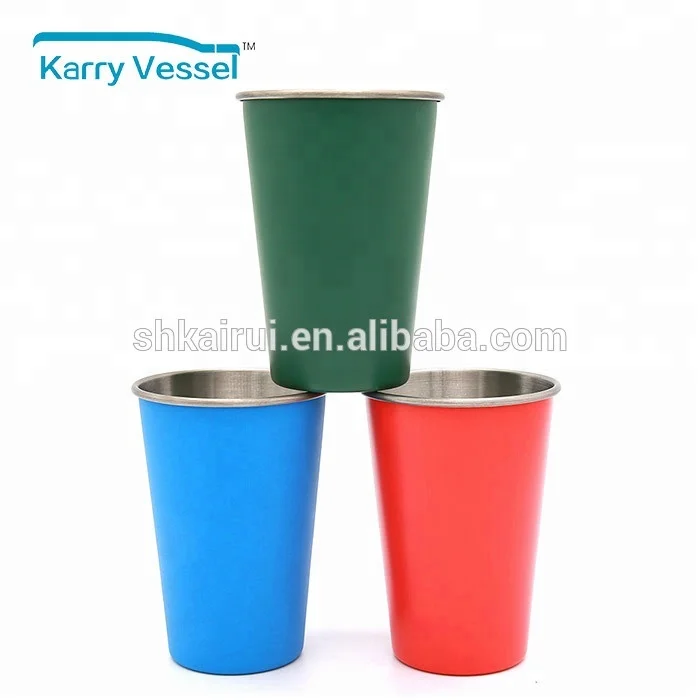 
200 600 Ml Pint Beer Cup Tumbler/ Stackable Durable Cup Premium Metal Stainless Steel Tumbler Cola Mugs with Lid Outdoor CE / EU  (60777114597)