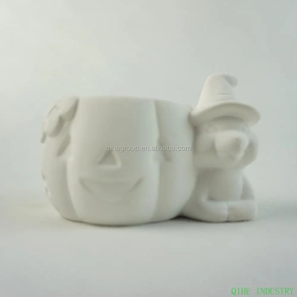 Большая ведьма с колбой, готовая к окрашиванию керамическая бисквитная керамика, U-образная краска