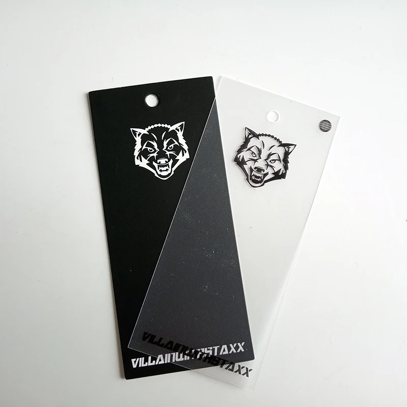 personalized custom logo pvc paper garment clothing hangtag
