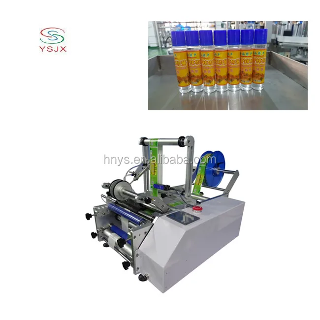 
semi automatic labeling machine jars containers round objects round bottles label applicator 