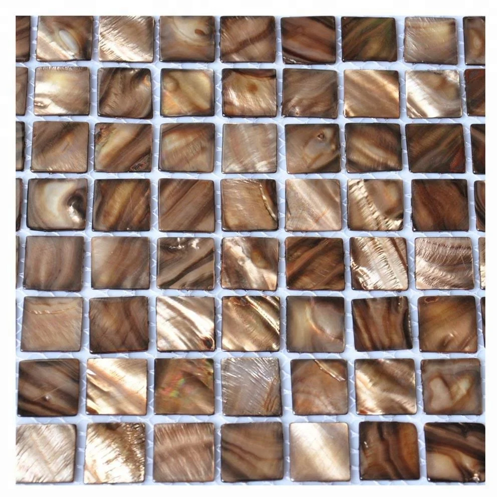Decorstone24 натуральная коричневая Морская раковина, мозаичная настенная плитка, квадратная плитка 12x12 дюймов