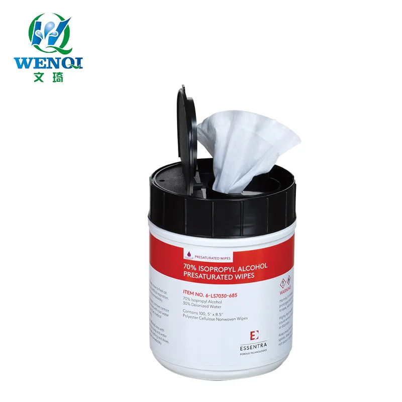 Polyester non-woven antiseptic 70% isopropyl alcohol wipes