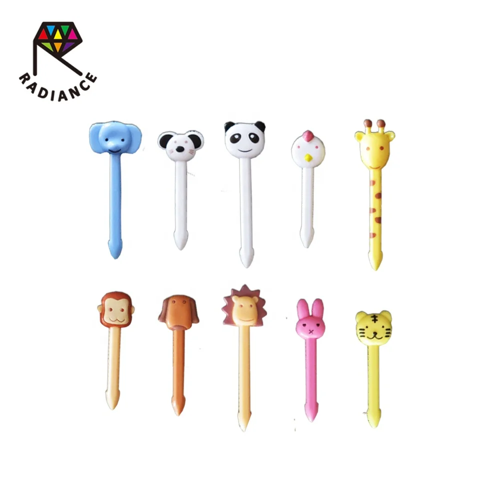 
3.5-6.5cm food grade ABS resin Kids Bento Food Pick Cute AnimalFruit Fork 