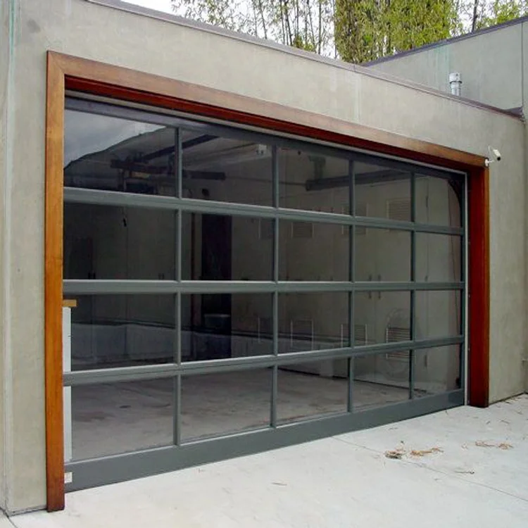 Residential Tempered Glass Sliding Sectional Overhead Garage Door