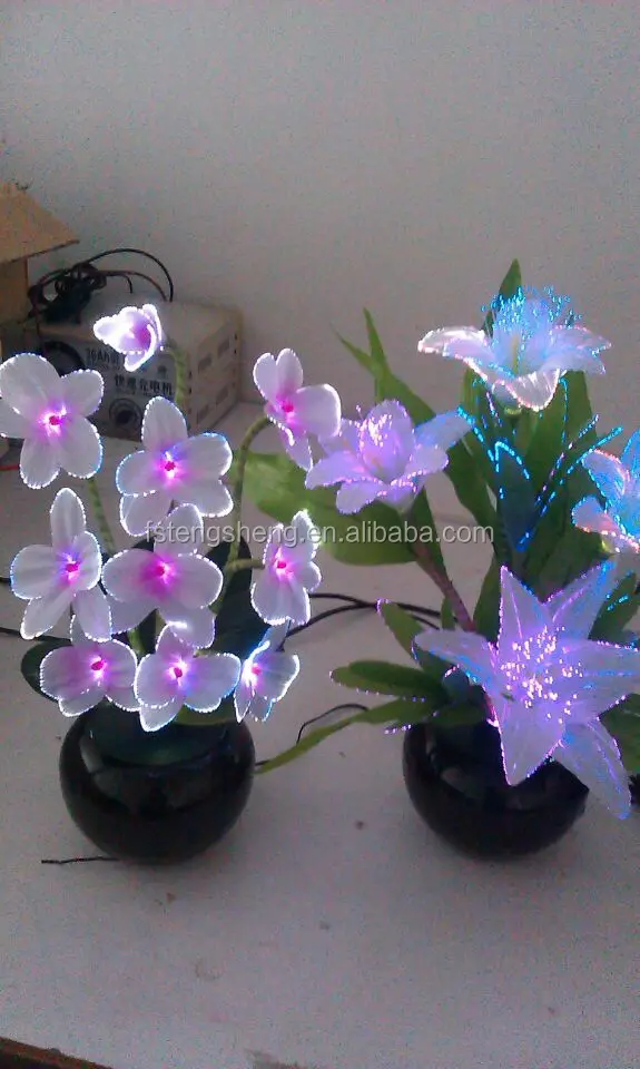 Wholesale decorative artificial hand made orchid flower with fiber optic