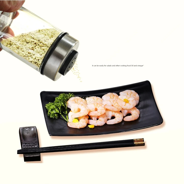 Stainless Steel spice pot/bottle/box glass Spice jars set with rotary spice rack