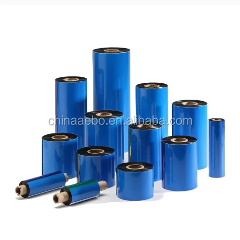 AEBO Factory 60mm*300m Premium Wax Barcode TTR Thermal Transfer Ribbon Custom Sticker RFID Label Printer Black for CITIZEN