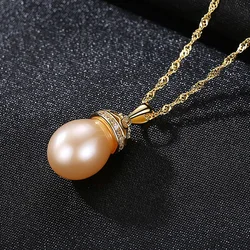 CZCITY New Arrival Wholesale Gold Chain Girl Silver Unique Rice Pearl Fresh Water Pearl Necklace Trendy