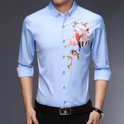 Wholesale Western style long sleeve custom fit man print shirt