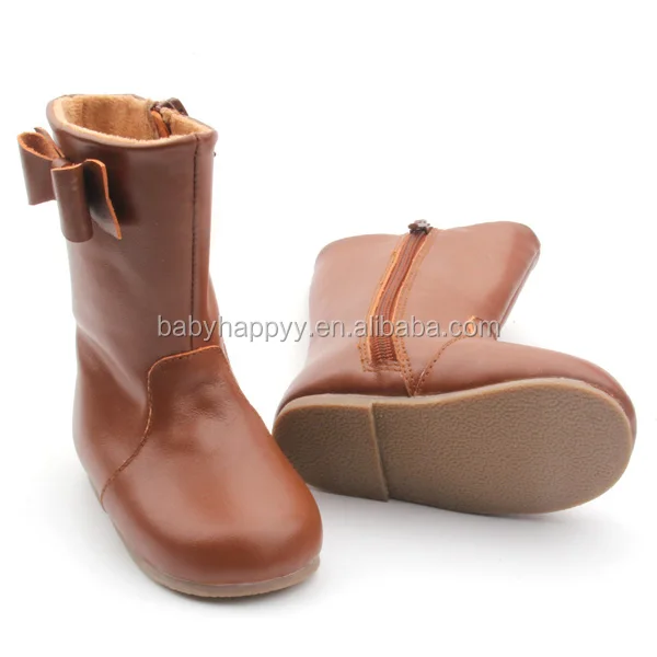 2016 New design leather kids winter boots hard sole healthy kids boots children boots