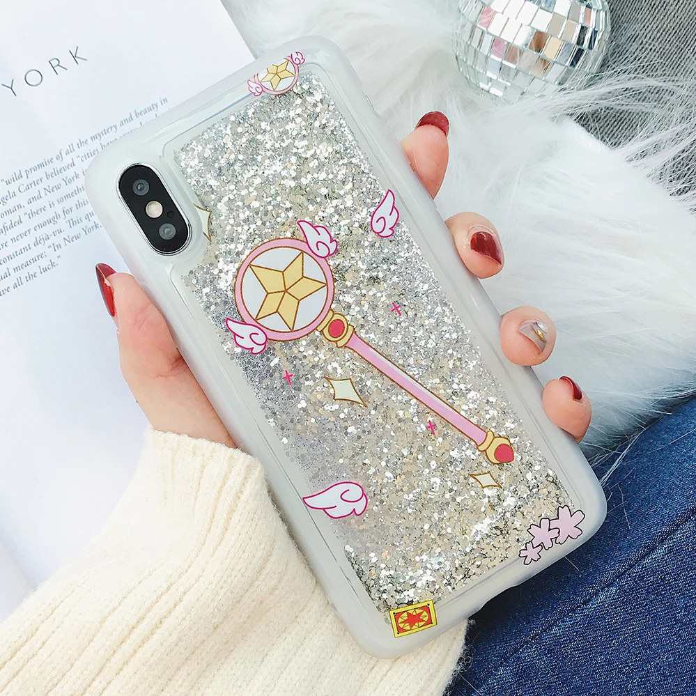 Блеск 6 7 8 Plus X ТПУ жидкости для Iphone