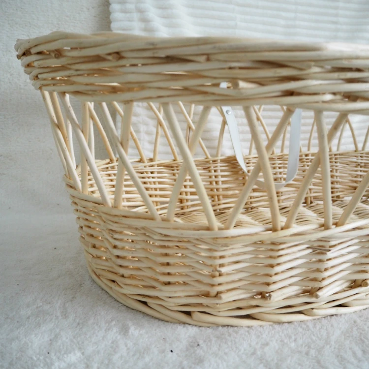 Wholesale Manufacturer New Born Baby Natural Color Wicker Moses Basket
