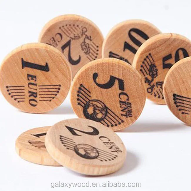 Wholesale Custom Wooden Coins for Montessori and Waldorf Games