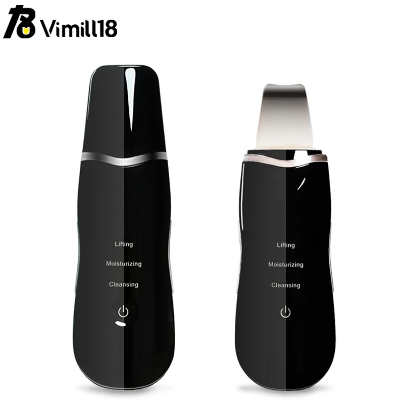 Portable facial ems blackhead acne extractor skin cleaner scrubber peeling ultrasonic spatula