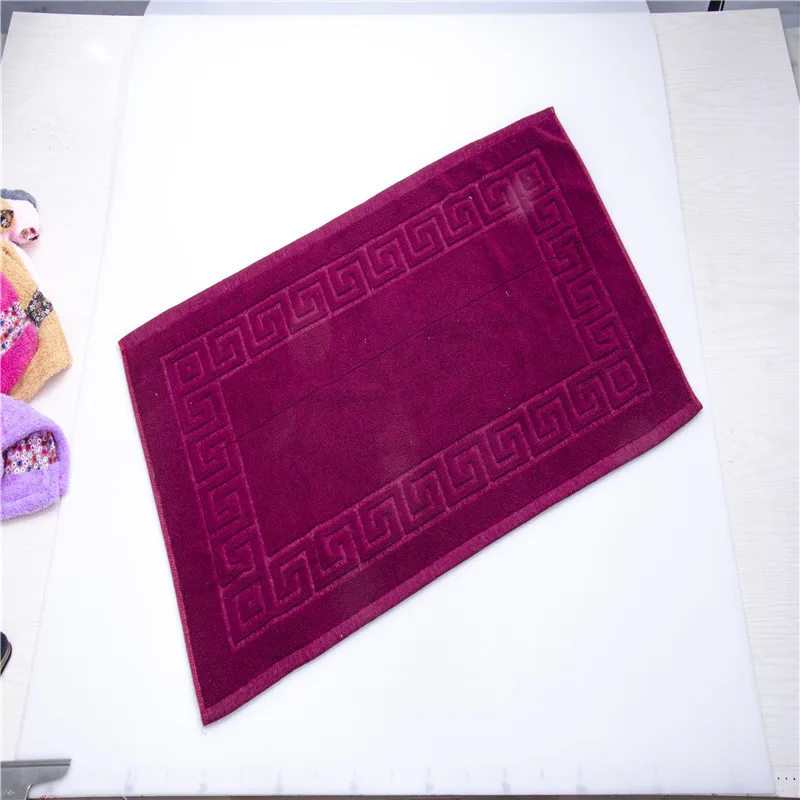 Wholesale Custom Jacquard Logo Plain Coloured 100% Cotton Hotel Bath Mat, Floor Mat Towel