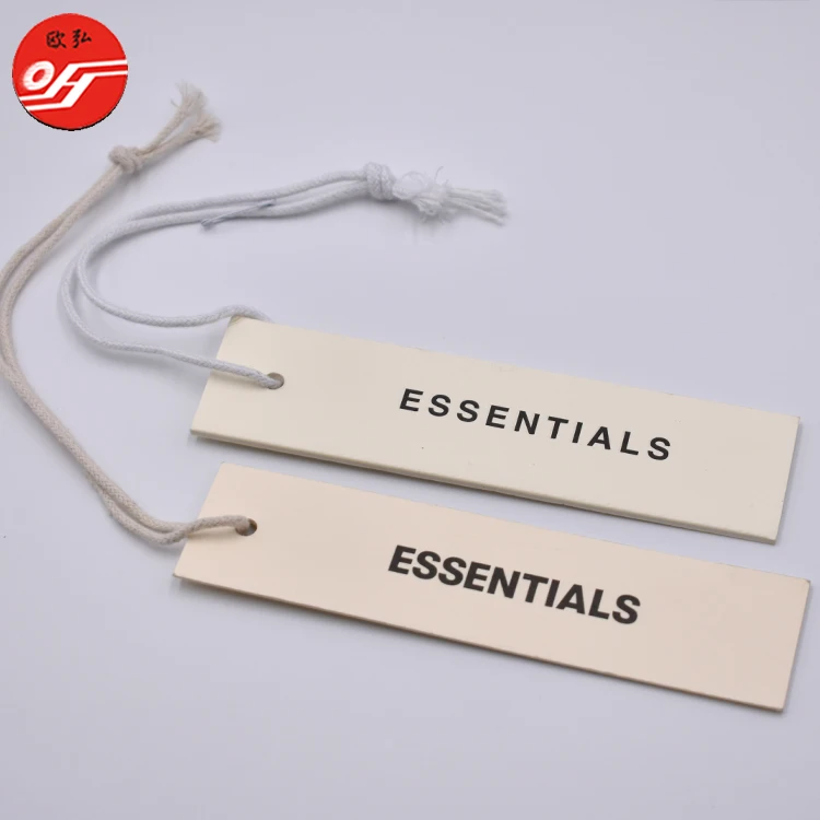 High Quality Wholesale Custom UV with Wax Rope String Hang Tag for Garments