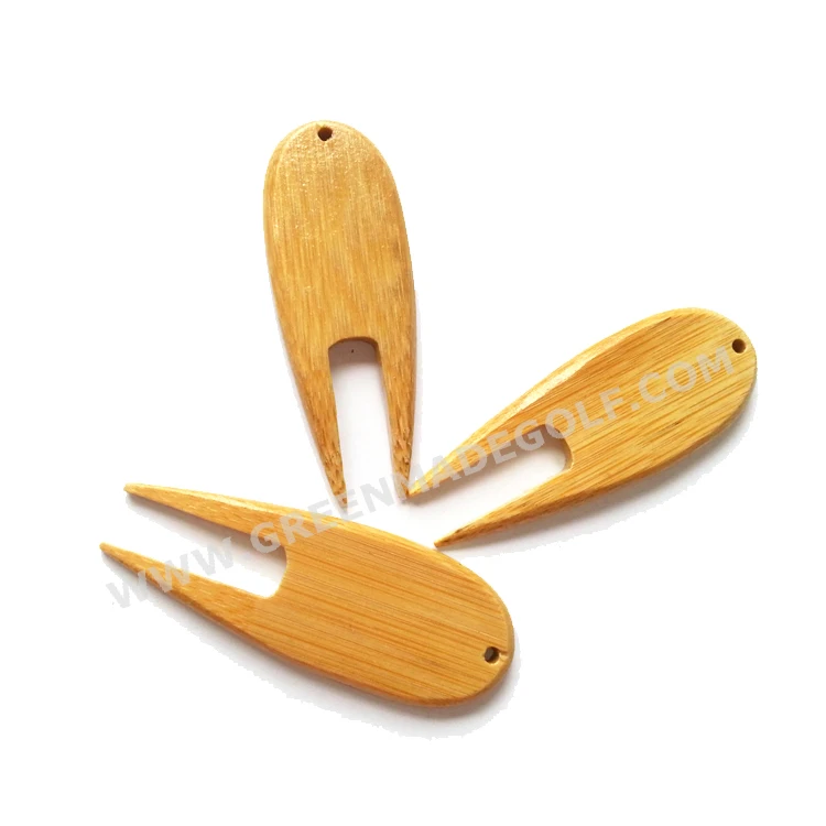 Bamboo Golf Divot Repair Tool, natural bamboo pitchfork wholesale