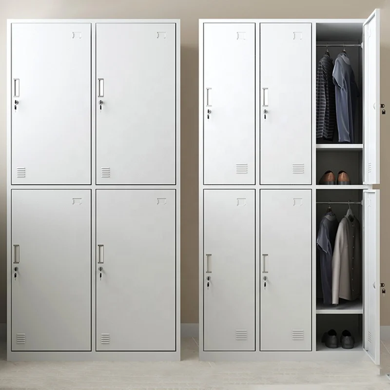 Steel 9 Cube Interlocking Modular Storage Organizer Shelving System Closet Wardrobe with Doors for Home Clothes Shoes