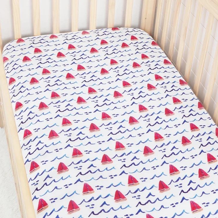 
Customized Newborn Muslin Cotton Baby Crib Fitted Sheet Baby Bassinet Sheet 