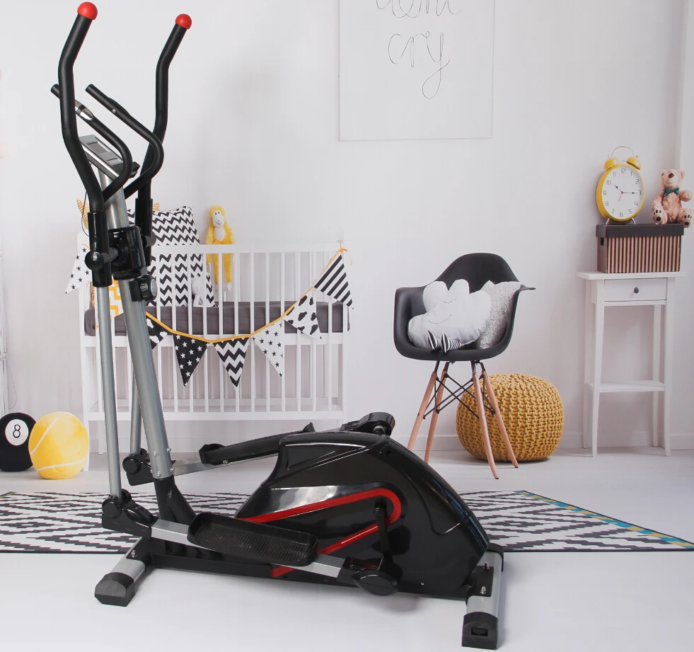 Популярная Магнитная эллиптическая машина, эллиптический велосипед с колесами, перекрестный эллиптический тренажер